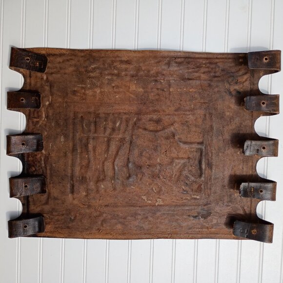 Angel Pazmino Tooled Leather Chair Seat Replacement Part Episodio Historico Vtg - Picture 14 of 16